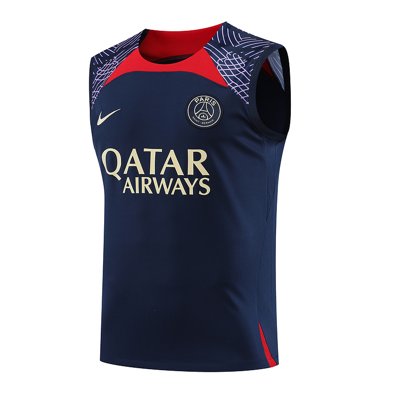 AAA Quality Paris St Germain 23/24 Navy Blue/Red Vest Jersey